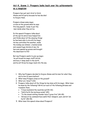 The Tempest resources & History Shakespeare