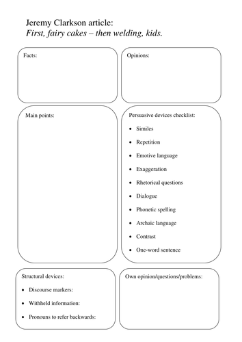 GCSE Reading lesson Jeremy Clarkson