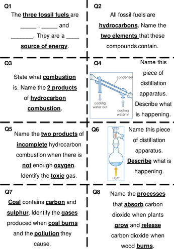 Crude oil C1.4 GCSE revision flashcards