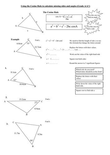 Sine Cosine Multiple Choice Worksheet Doc