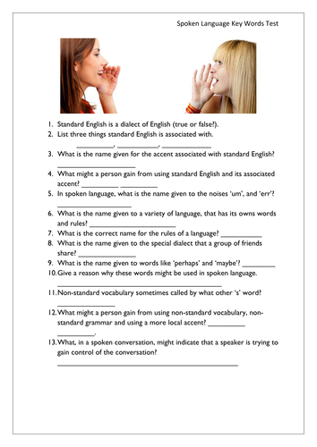 Spoken Language Key Words Test