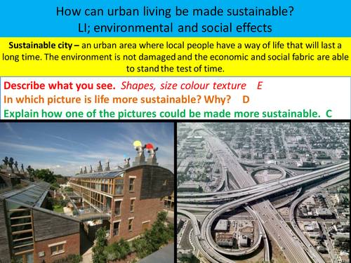 How can an urban area be made more sustainable?