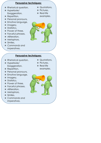 Persuasive techniques cards | Teaching Resources