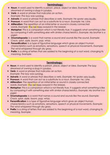 English terminology flash card