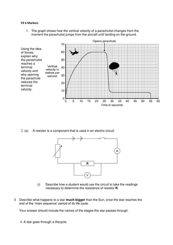 AQA P2 6 mark questions (QWC) + answers