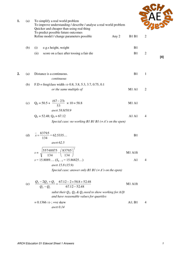 S1 Edexcel Revision sheet 1