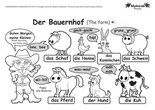 KS1 GERMAN: Level 1: Farm and Zoo animals