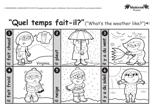 KS1 FRENCH: Level 1: Clothes-Weather-Holidays
