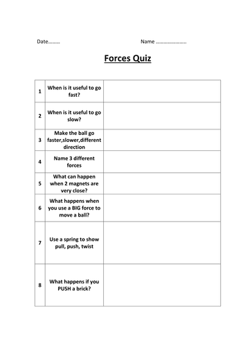 Forces quiz