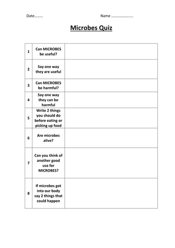 Microbes quiz