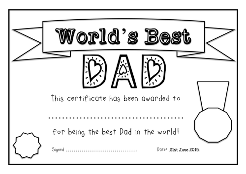 Father's Day 2015 Resources - Certificate Templates. 