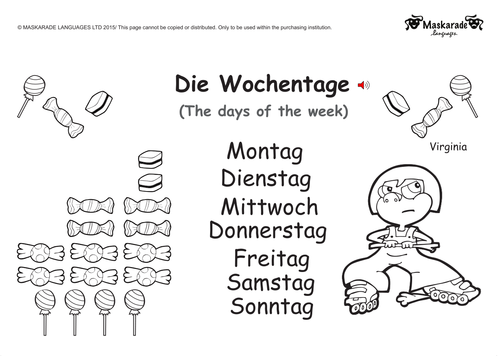 KS1-GERMAN: Level 1: DAYS OF HE WEEK, DAILY ROUTINE & MY HOUSE