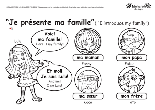 FRENCH: Level 1: My family