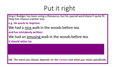 Word-hoard series 1: Put it right