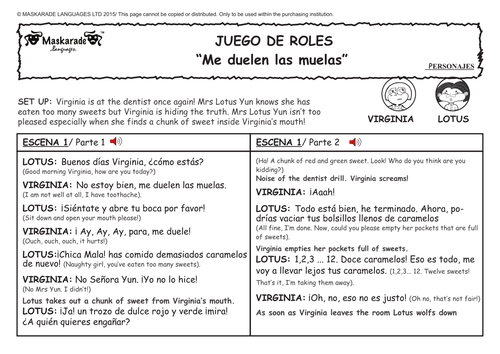 SPANISH ROLE-PLAY: Me duelen las muelas/ I have toothache