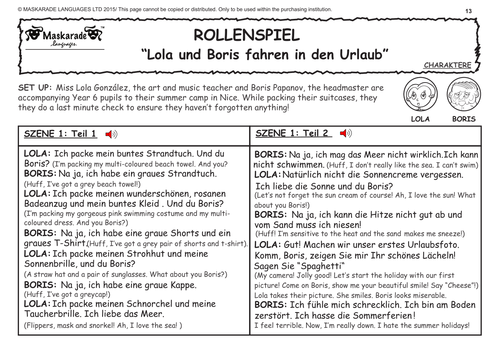 GERMAN ROLE-PLAY: Lola und Boris fahren in den Urlaub/ Lola and Boris go on holiday