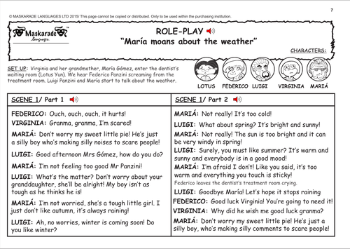 ENGLISH ROLE-PLAY: María complains about the weather