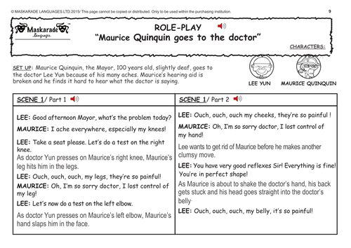 ENGLISH ROLE PLAY: Maurice Quinquin goes to the doctor