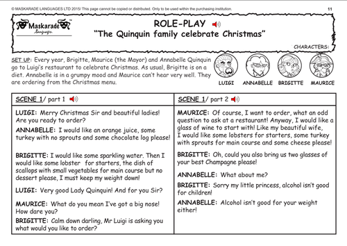 ENGLISH ROLE-PLAY: The Quinquin family celebrate Christmas