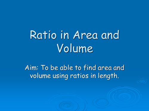 Using scale factor/ratio in area and volume