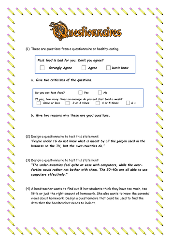Questionnaires Homework (Grades D-C).