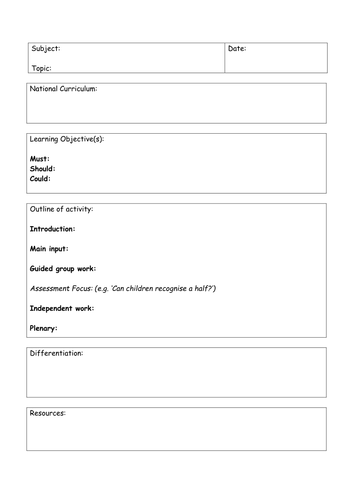 High School Lesson Plan Template Nsw
