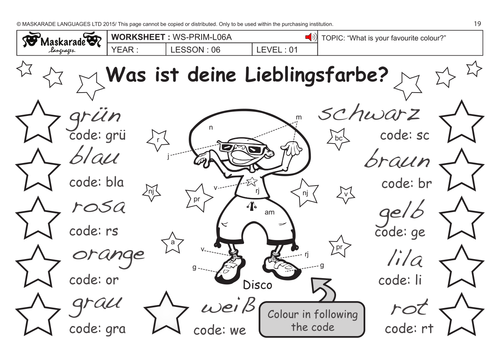 GERMAN: KS2-Level 1: Colours