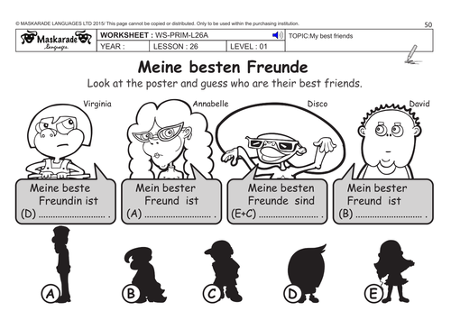 GERMAN KS2 Level 1: My best friends