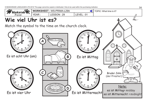 GERMAN KS2 Level 1: What time is it?