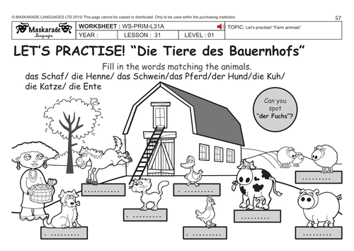 GERMAN KS2 Level 1: Farm animals