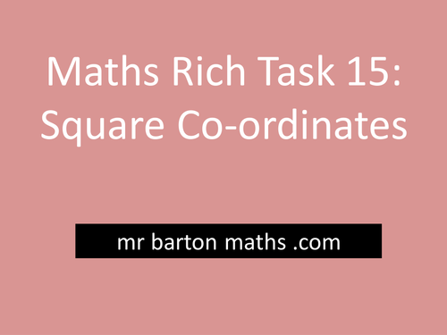 Rich Maths Task 15 - Square Co-ordinates