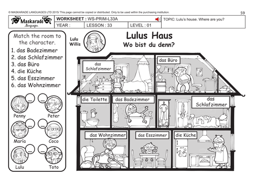 GERMAN KS2 Level 1: My house/ Where are my toys?