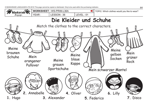 GERMAN KS2 Level 1: Clothes and shoes