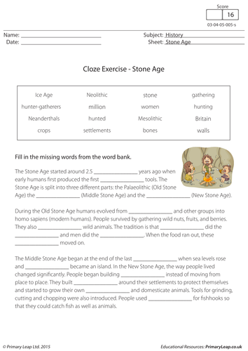 Cloze Exercise - Stone Age