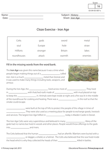 Cloze Exercise - Iron Age