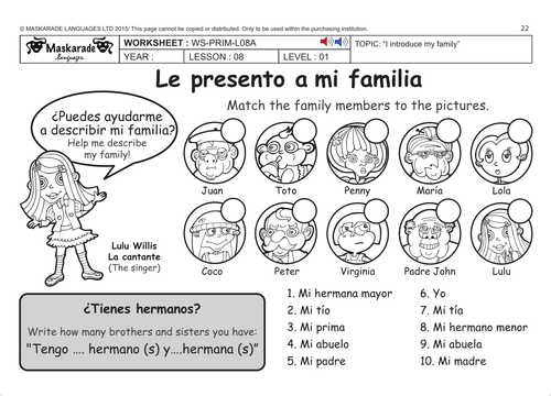 SPANISH KS2 Level 1: My family