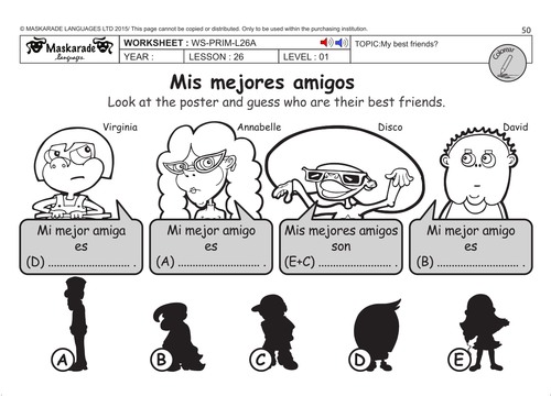 SPANISH KS2 Level 1: My best friends