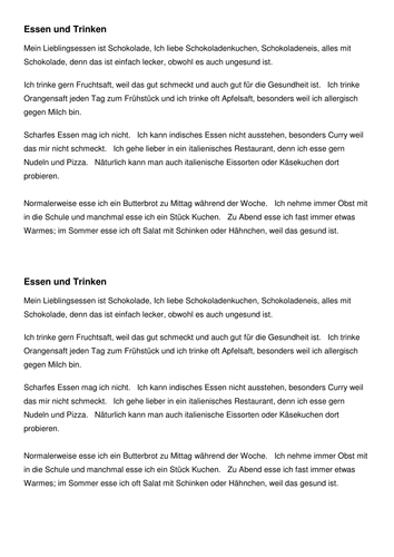 Essen und Trinken mit Meinungen