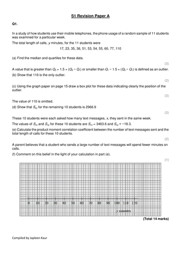 Edexcel Statistics S1 - Revision Papers