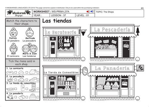 SPANISH KS2 Level 1: The shops