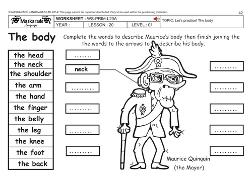 ENGLISH KS2 Level 1: The body