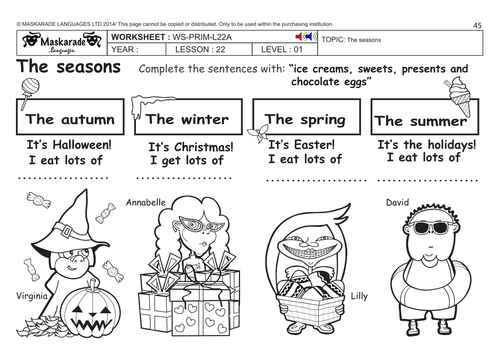 ENGLISH KS2 Level 1: The seasons