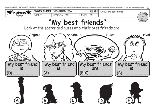 ENGLISH KS2 Level 1: My best friends