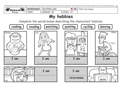 ENGLISH KS2 Level 1: Hobbies