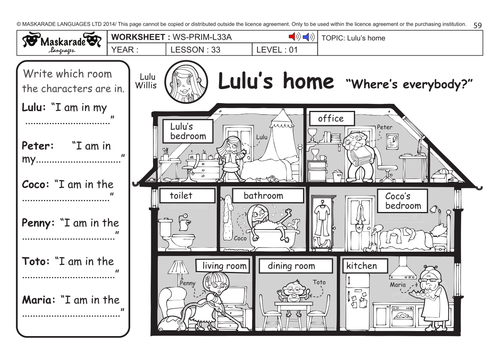 ENGLISH KS2 Level 1: My house / Where are my toys?