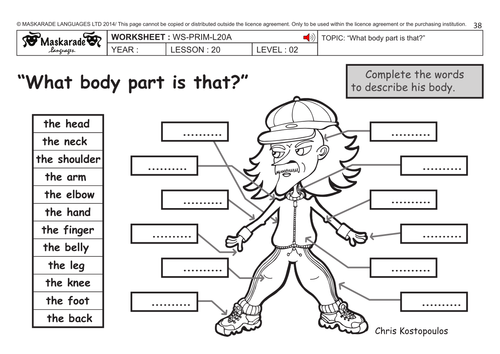 ENGLISH KS2 Level 2: What body part is that?/ Who am I? 