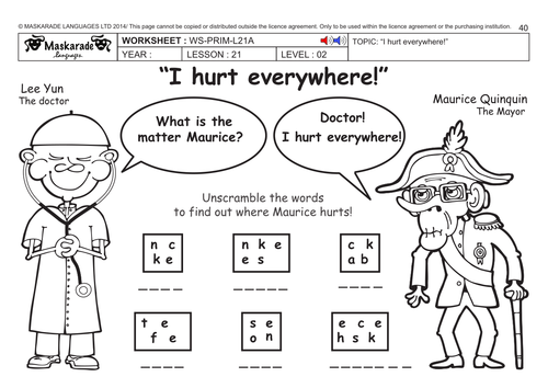 ENGLISH KS2 Level 2: Doctor, I hurt everywhere