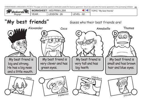 ENGLISH KS2 Level 2: My best friends