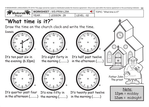 ENGLISH KS2 Level 2: What time is it?