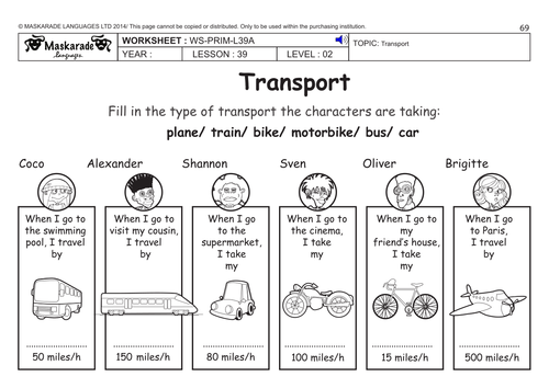 ENGLISH KS2 Level 2: Transport